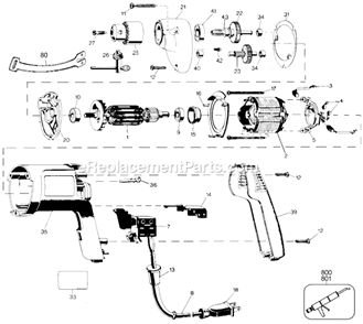 Page A Diagram and Parts List for 6040 Type 100 Black and Decker Electric Drill